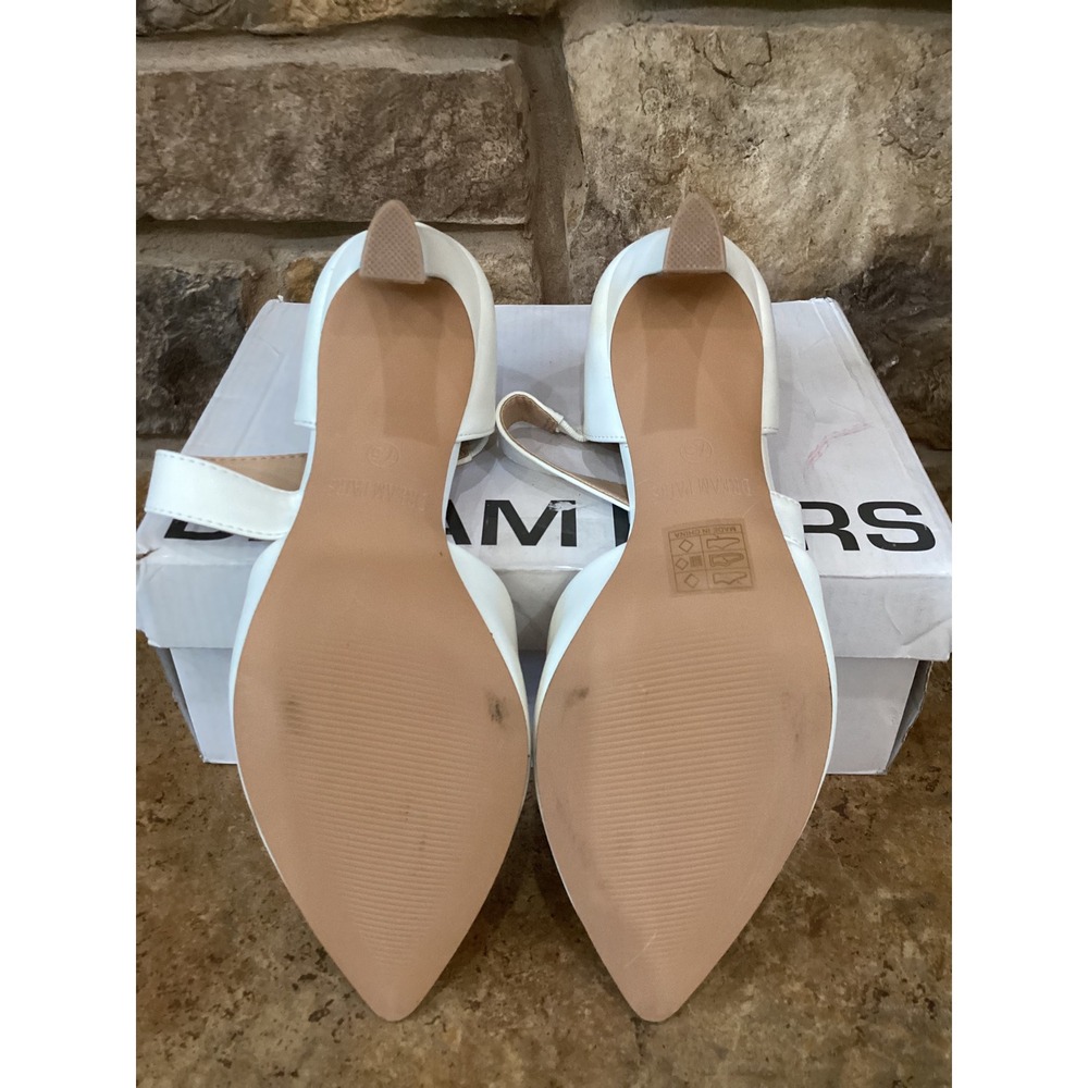 Dream Pairs White Pointed Toe Asymmetrical Strap Pumps SDPU2350W Womens 7.5 New - Picture 4 of 8